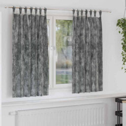 Berkfield Classic Curtain With Curtains 2 Pcs Grey 175 X 140 Cm Velvet - thumbnail 2