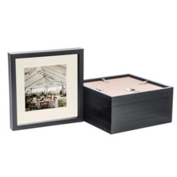 "Nicola Spring 10 X 10"" Photo Frames - Black/ivory Mount - 3D Picture Frame Box Portrait Display Case (6 X 6"" Mount) Set Of 5" - thumbnail 1