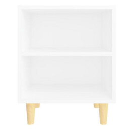 Berkfield Bed Cabinet With Solid Wood Legs White 40X30X50 Cm - thumbnail 4
