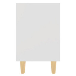 Berkfield Bed Cabinet With Solid Wood Legs White 40X30X50 Cm - thumbnail 5