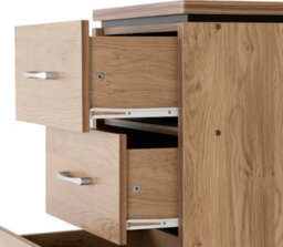 Seconique Charles 5 Drawer Narrow Chest In Oak Effect Veneer With Walnut Trim - thumbnail 7
