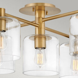 Luminosa Lighting Luminosa Hinkley Axel Multi Arm Semi Flush Ceiling Lamp Heritage Brass - thumbnail 2