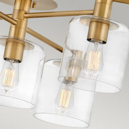 Luminosa Lighting Luminosa Hinkley Axel Multi Arm Semi Flush Ceiling Lamp Heritage Brass - thumbnail 3