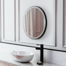 Nes Home Bathroom Led Mirror Demister Touch Sensor Lights Anti-Fog Matte Black - thumbnail 4