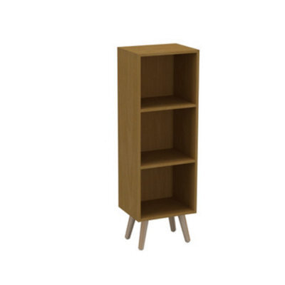 Urbn-Living Urbnliving 80Cm Height 3 Tier Beech Wooden Storage Cube Bookcase Scandinavian Style Pine Legs - image 1