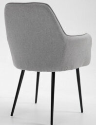 Hallowood Furniture Cullompton Large Dining Table 120Cm, Live Edge Effect Top,  With 4 Steel Grey Fabric Arm Chairs - thumbnail 9