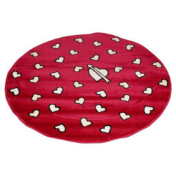 Urbn-Living Urbnliving 100Cm Glow Dark Rug Round Circle Kids Plantation Mat Red - thumbnail 1