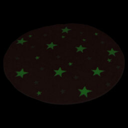 Urbn-Living Urbnliving 100Cm Glow Dark Rug Round Circle Kids Plantation Mat Red - thumbnail 3