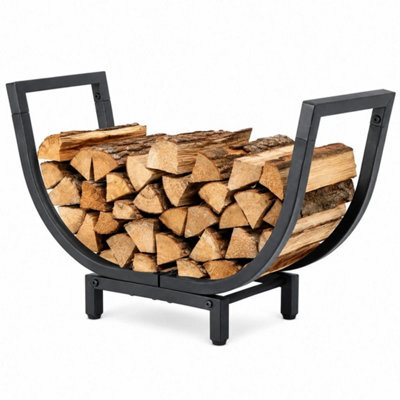Firewood Storage Rack Black Metal Log Holder - image 1