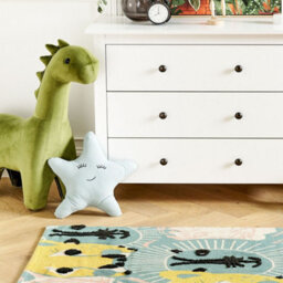 Wyld And Coco Kids Safari Rug 80 X 150 Cm Multicolour Low-Pile Playroom Rug - thumbnail 2