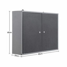 80X20X60Cm Metal Steel Wall Mounted Garage Tool Cabinet Workshop Storage Cupboard Lockable - thumbnail 2