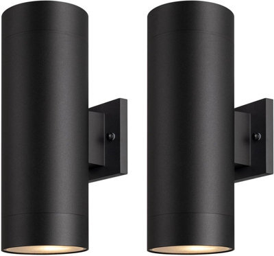 "2 Pack 10"" Modern Outdoor Porch Light, Matte Black Aluminum Wall Sconce With Tempered Glass, Waterproof" - image 1