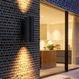"2 Pack 10"" Modern Outdoor Porch Light, Matte Black Aluminum Wall Sconce With Tempered Glass, Waterproof" - thumbnail 2