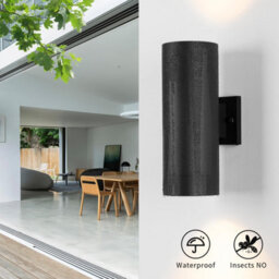 "2 Pack 10"" Modern Outdoor Porch Light, Matte Black Aluminum Wall Sconce With Tempered Glass, Waterproof" - thumbnail 3