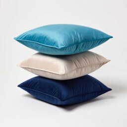 Homescapes Teal Filled Velvet Cushion With Piped Edge 46 X 46 Cm - thumbnail 6