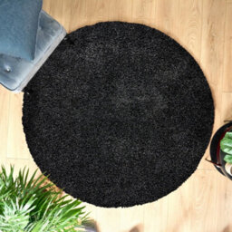 Bravich Anthracite Charcoal Grey Shaggy Rug 120Cm Circle (4') - thumbnail 2