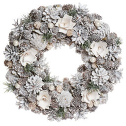 Dibor Traditional White Front Door Autumn Wreath Winter Spring Wreath 33Cm - thumbnail 1