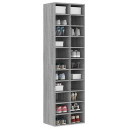 Berkfield Contemporary Shoe Cabinet Grey Sonoma 54X34X183 Cm Engineered Wood - thumbnail 3