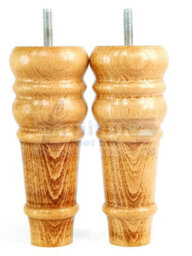 L&F 4 Replacement Furniture Feet Natural Wash Turned Wooden Legs 165mm High Settee Chairs Sofas Footstools M8 (8mm) Tsp2071 - thumbnail 3