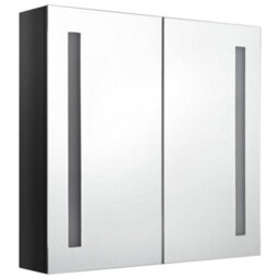 Berkfield Stylish Led Bathroom Mirror Cabinet Shining Black 62X14X60 Cm - thumbnail 3