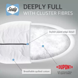Sealy Deeply Full Pillow 2 Pack - Medium Firm Support With Bouncy Dupont™ Fibres, Hypoallergenic, Cooling Cotton Cover - thumbnail 5