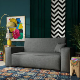 Viva Vox Iii Living Room Sofa Bed With Sleeping Function Storage Compartment Upholstered Back 172X88X102Cm Dark Grey - thumbnail 1