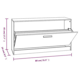 Berkfield Durable Shoe Bench High Gloss White 80X24X45 Cm Engineered Wood - thumbnail 9