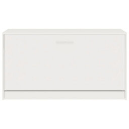 Berkfield Durable Shoe Bench High Gloss White 80X24X45 Cm Engineered Wood - thumbnail 5