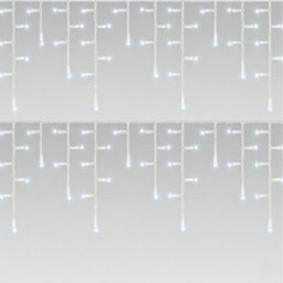 Pegdev - Pdl Cool White Led Icicle Lights White Rubber Cable 60 40 20Cm Drop Outdoor Indoor Connectable Durable System 6M - thumbnail 1