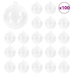 Vidaxl Christmas Bauble Set 100 Pcs Transparent  8 Cm Plastic - thumbnail 2