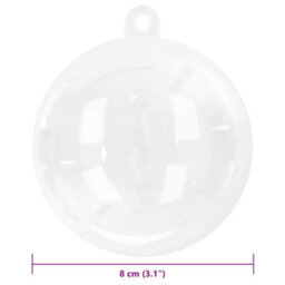 Vidaxl Christmas Bauble Set 100 Pcs Transparent  8 Cm Plastic - thumbnail 8