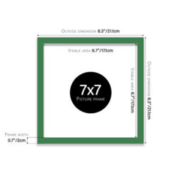7X7 Green Picture Frame (17.8 X 17.8Cm) Poster, Photo, Artwork, Gallery Wall Or Print - thumbnail 3