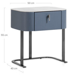 Atlantic Melrose Bedside Table Navy Blue - thumbnail 9