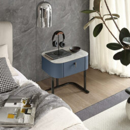 Atlantic Melrose Bedside Table Navy Blue - thumbnail 5