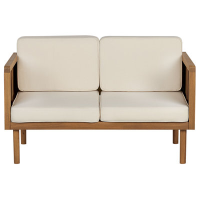 Beliani Garden Sofa 2 Seater Baratti Acacia Wood Brown - image 1