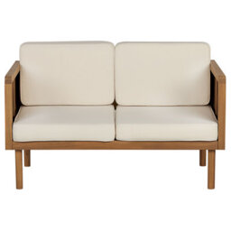 Beliani Garden Sofa 2 Seater Baratti Acacia Wood Brown - thumbnail 1