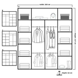 Sliding Wardrobes 4 u LTD Sliding Wardrobes 4U Eddin Modern Sliding Mirror Door Wardrobe In  White, Black & Grey Colors - White (W)2030mm, (H)2170mm - thumbnail 3