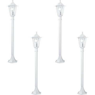 4 Pack Ip44 Outdoor White Aluminium Bollard Lights With 60W E27 Lamp Post - image 1
