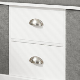 Sobuy Fsr66-Hg, 2 Baskets 2 Drawers Hallway Bedroom Storage Shoe Bench With Seat Cushion, Grey,w100Xd35Xh50 - thumbnail 5