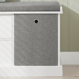 Sobuy Fsr66-Hg, 2 Baskets 2 Drawers Hallway Bedroom Storage Shoe Bench With Seat Cushion, Grey,w100Xd35Xh50 - thumbnail 6