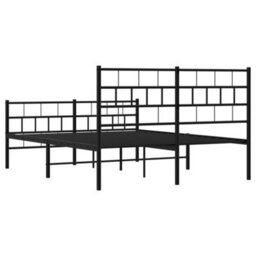 Berkfield Metal Bed Frame With Headboard And Footboard Black 140X200 Cm - thumbnail 7