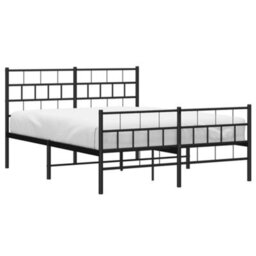 Berkfield Metal Bed Frame With Headboard And Footboard Black 140X200 Cm - thumbnail 3