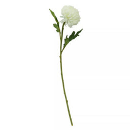 Orsina Chrysanthemum Stem - 84Cm White, Realistic Faux Flower With Delicate Petals And Green Stem, Adds Elegance - thumbnail 1