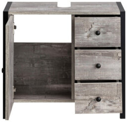 Chris Sink Cabinet With 1 Door & 3 Drawers In Concrete Look - thumbnail 2