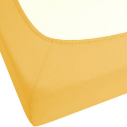 Beliani Fitted Sheet Janbu 140 X 200 Cm Cotton Mustard - thumbnail 5