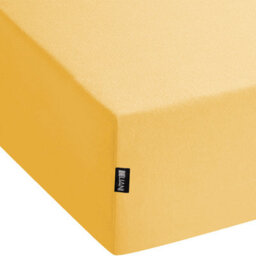 Beliani Fitted Sheet Janbu 140 X 200 Cm Cotton Mustard - thumbnail 4