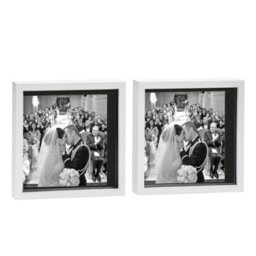 "Nicola Spring 10 X 10"" Photo Frames - White/black Mount - 3D Picture Frame Box Portrait Display Case (8 X 8"" Mount) Set Of 2" - thumbnail 1