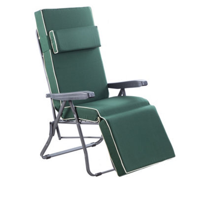 Alfresia Relaxer Chair With Green With Luxury Thick Foam Filling, Charcoal Frame - image 1