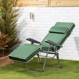Alfresia Relaxer Chair With Green With Luxury Thick Foam Filling, Charcoal Frame - thumbnail 2