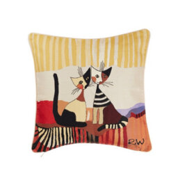 Signare Wachtmeister Coppia Cat Tapestry Cushion Cover - thumbnail 1